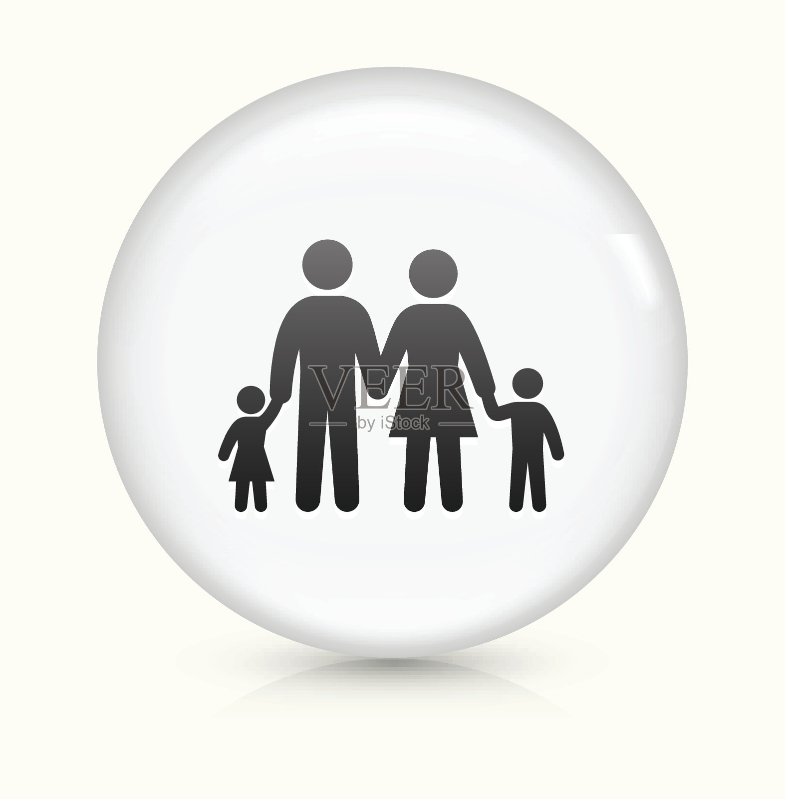 家庭图标上的白色圆形矢量按钮图标素材