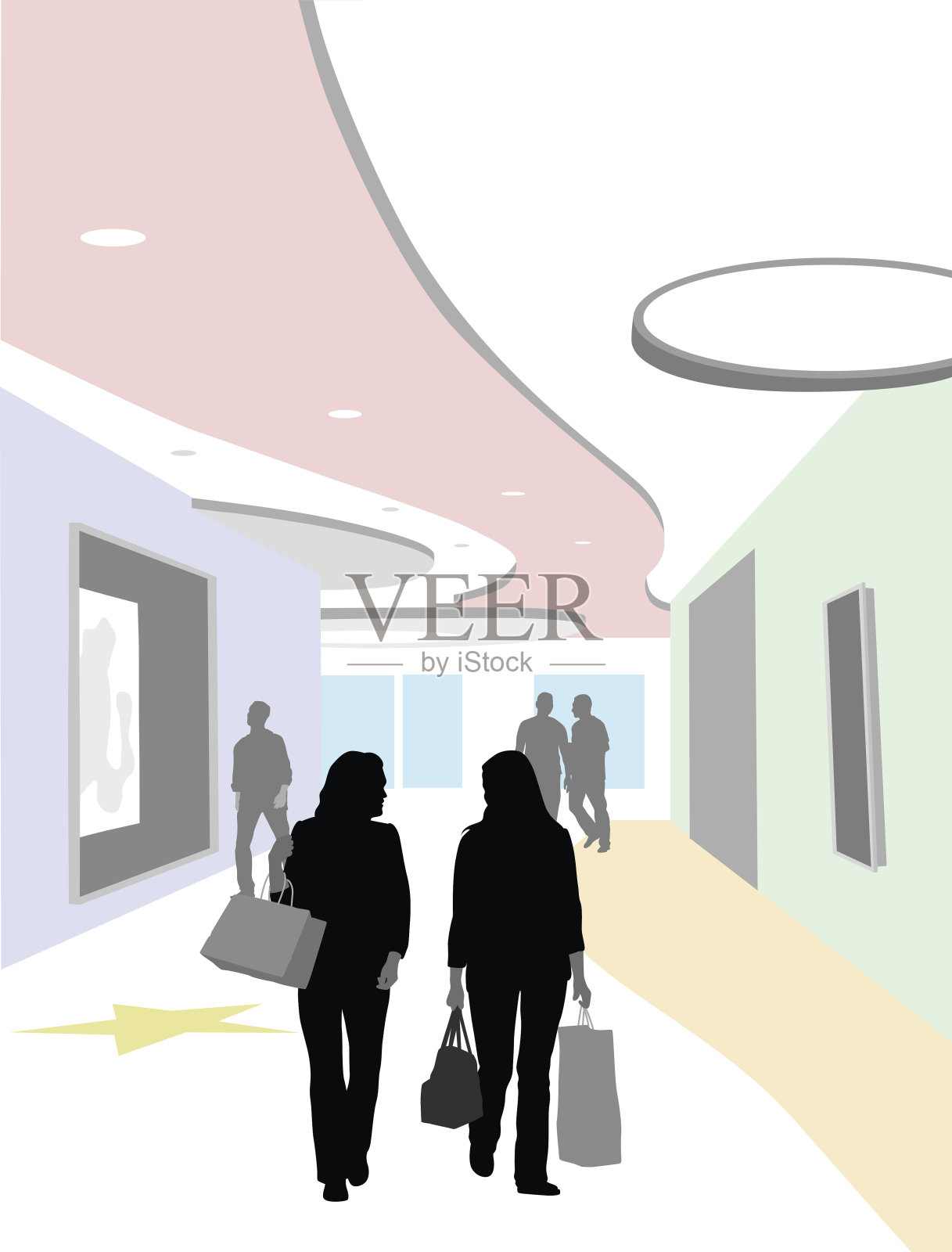 说颜色购物中心插画图片素材