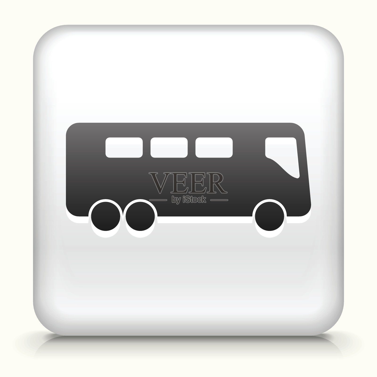 方形按钮与巴士版税免费矢量艺术插画图片素材