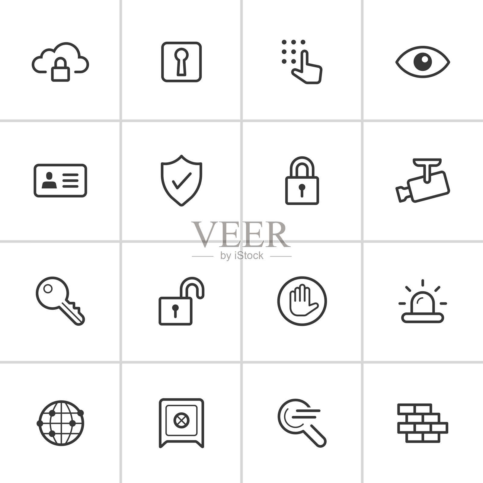 安全图标-油墨系列插画图片素材