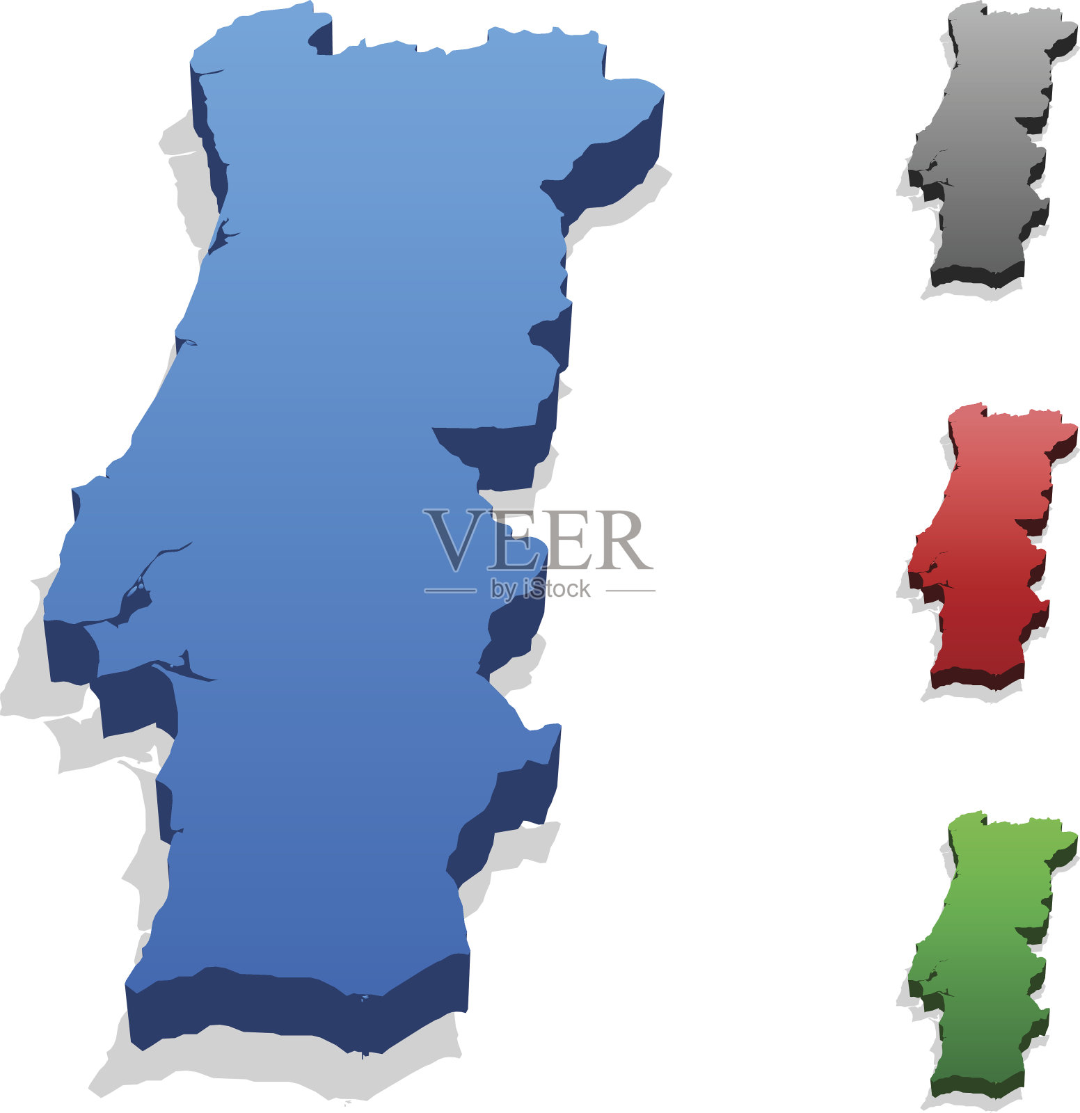 葡萄牙地图插画图片素材