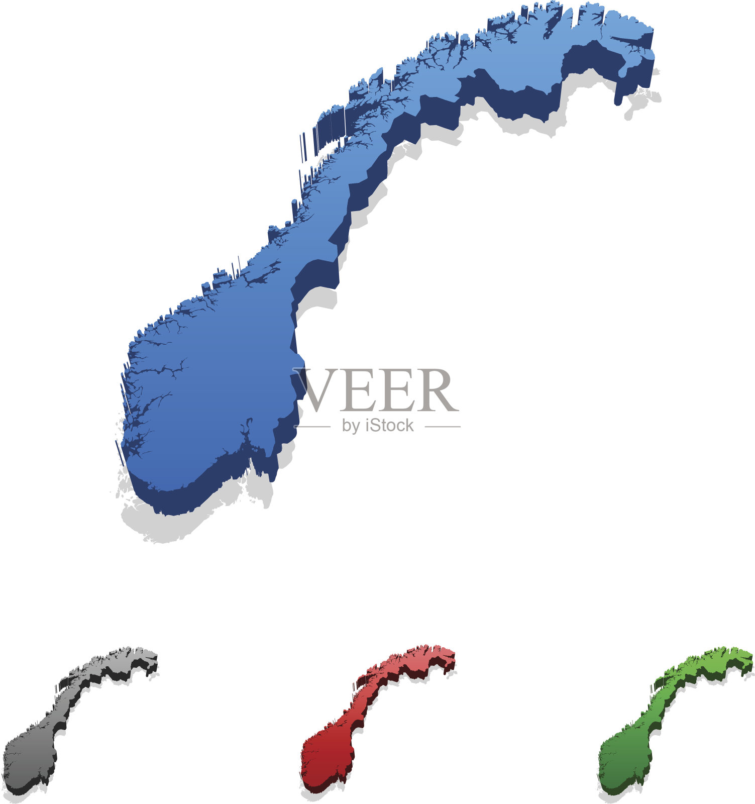 挪威地图插画图片素材