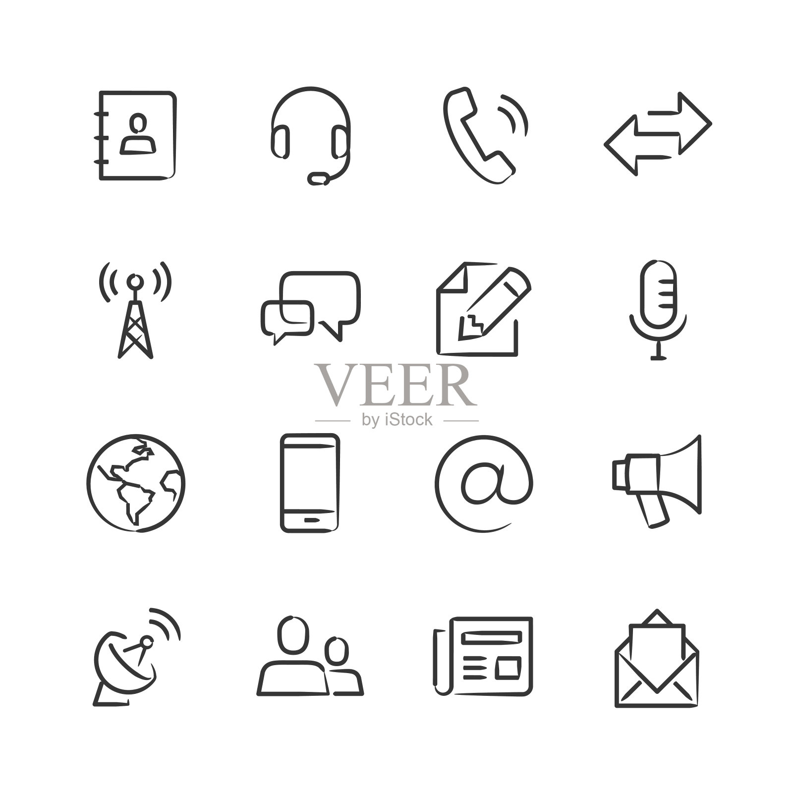 通讯图标-粗略系列插画图片素材