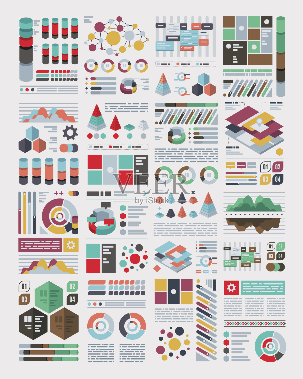 信息图平面设计集插画图片素材