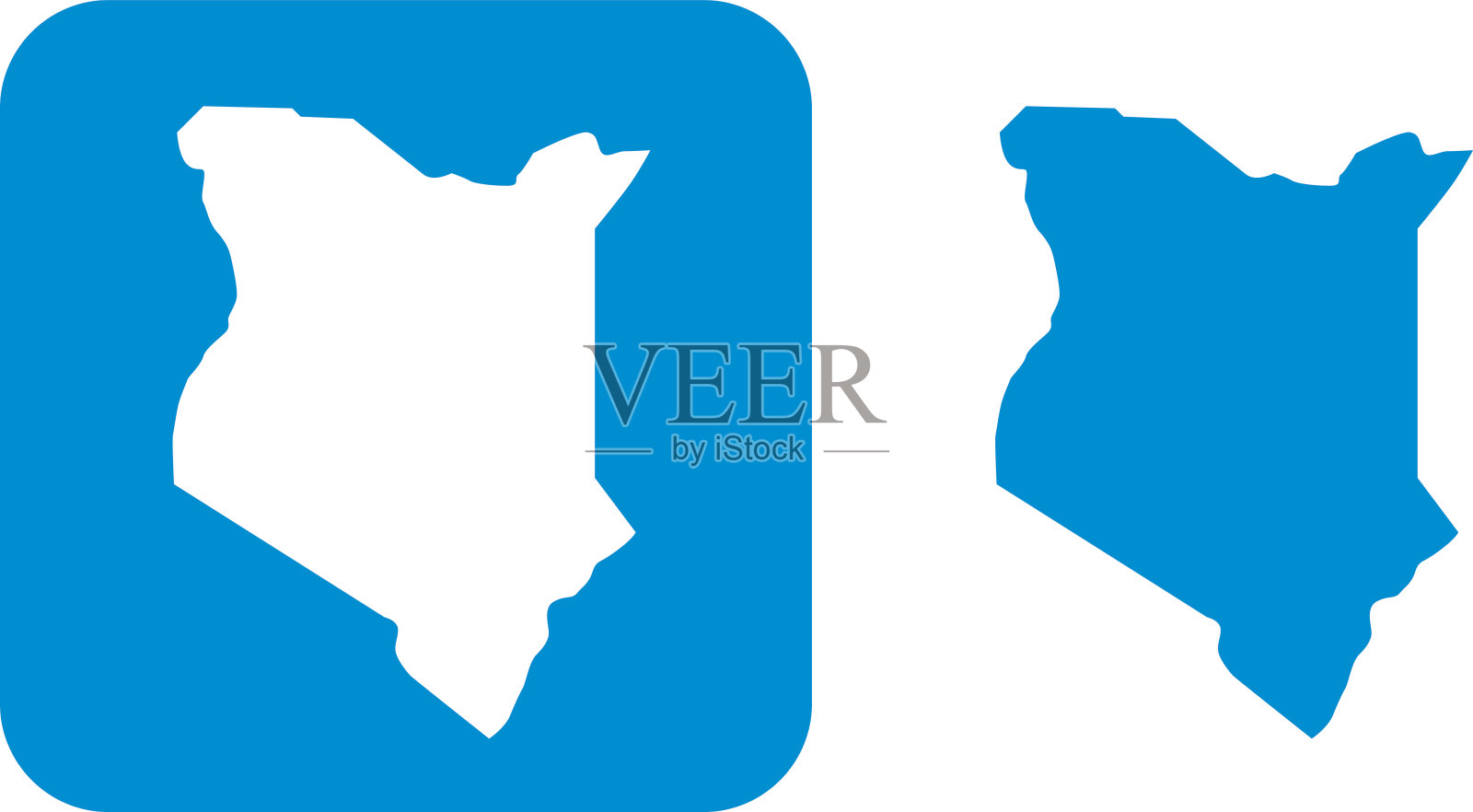 肯尼亚蓝色图标插画图片素材