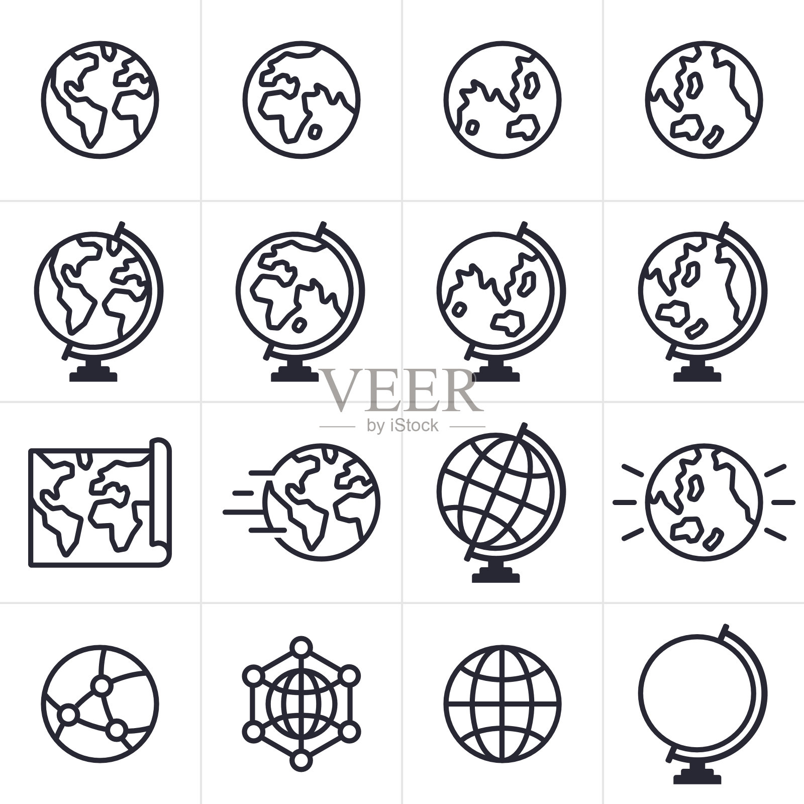 地球和地球的图标和符号插画图片素材