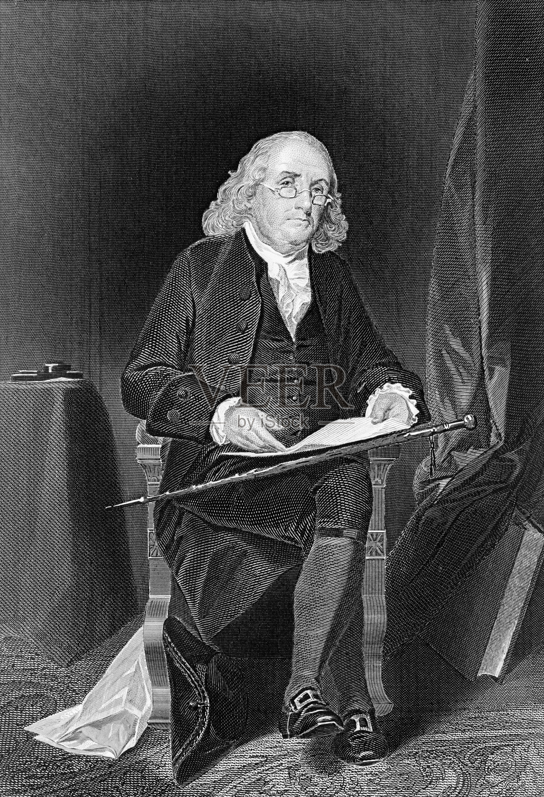 本杰明·富兰克林，美国的开国元勋之一设计元素图片