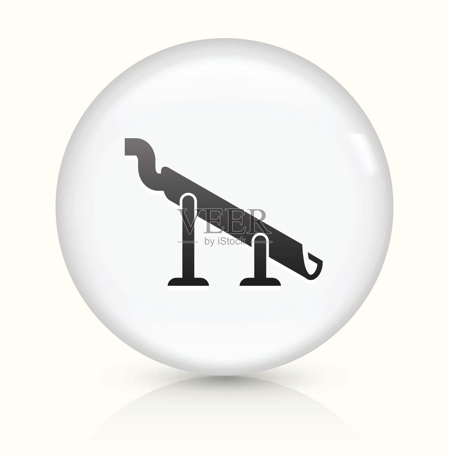 水泥图标上白色圆形矢量按钮图标素材