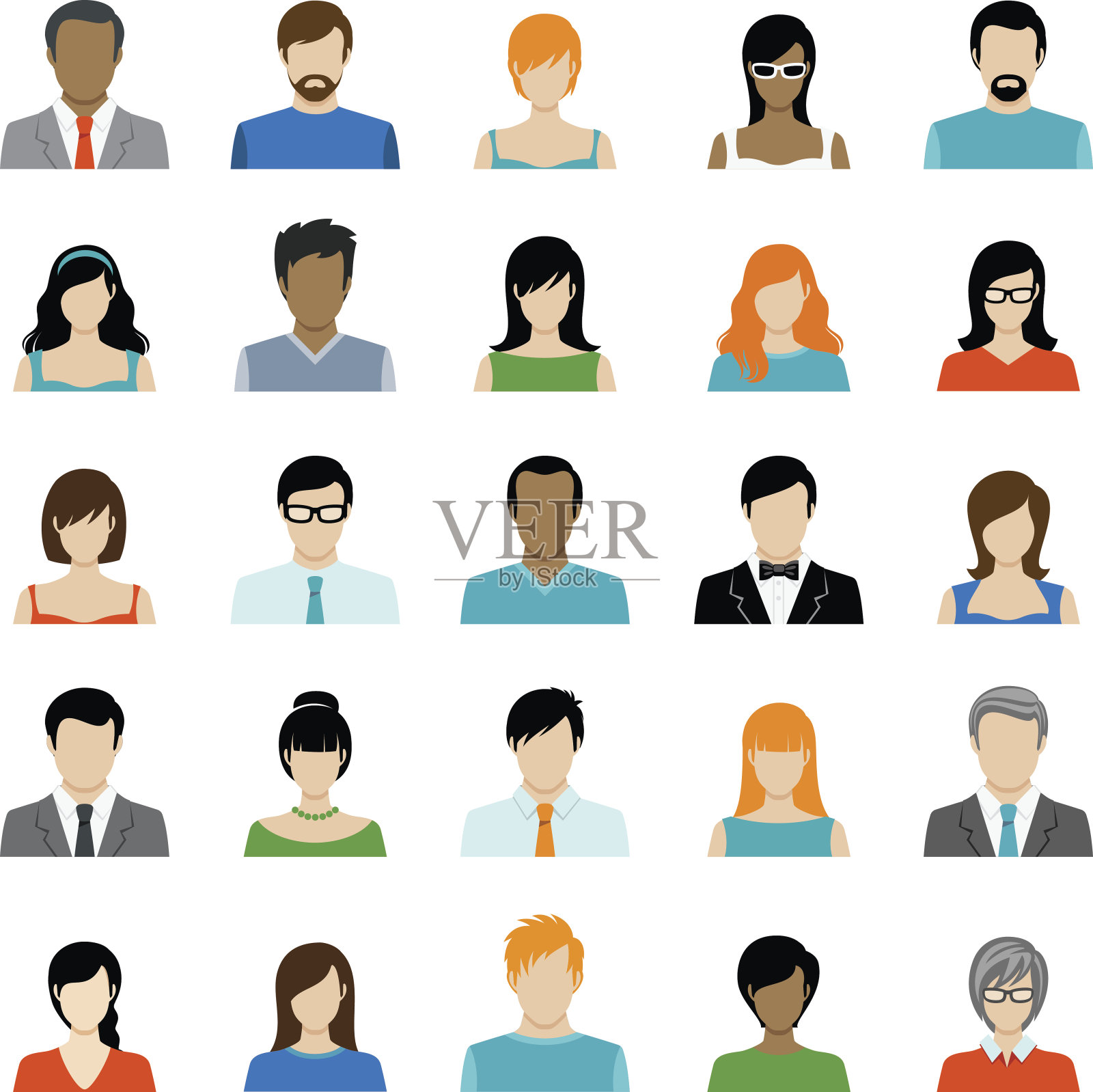 一套阿凡达彩色图标插画图片素材