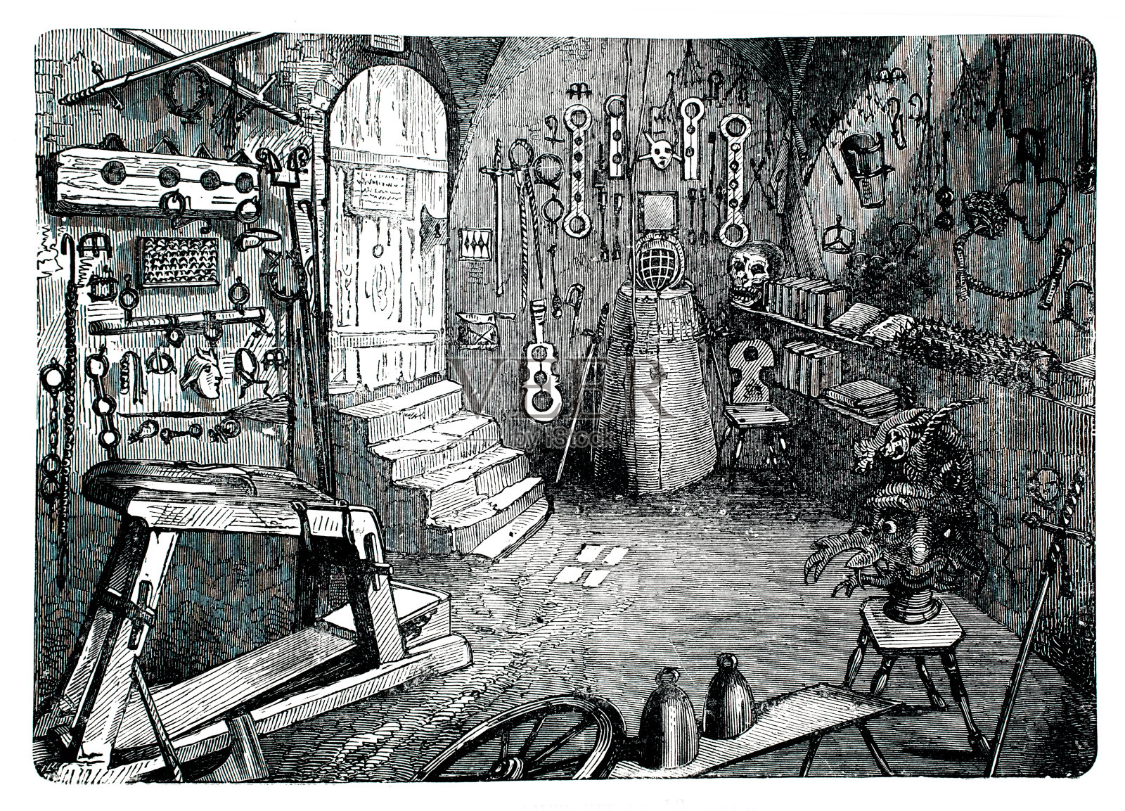 16世纪的酷刑室插画图片素材