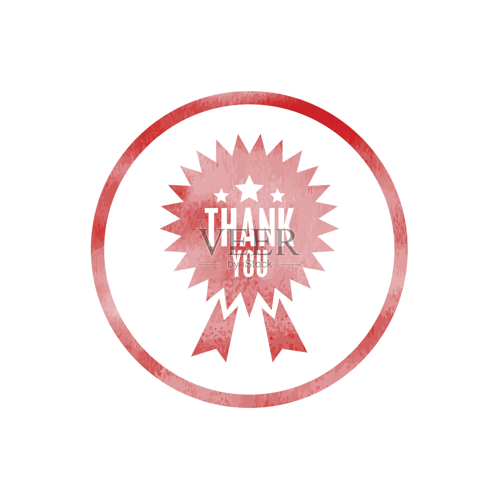 谢谢你的横幅图标与水彩纹理插画图片素材