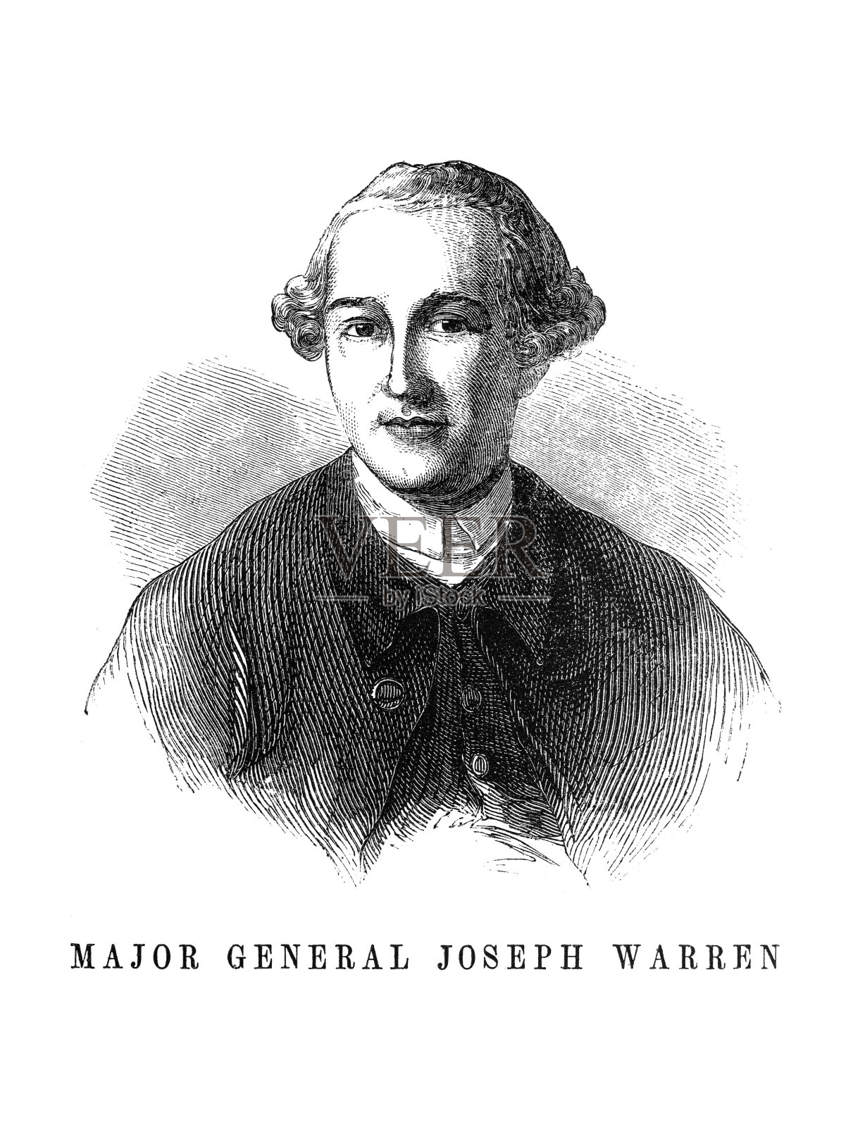 约瑟夫·沃伦少将插画图片素材