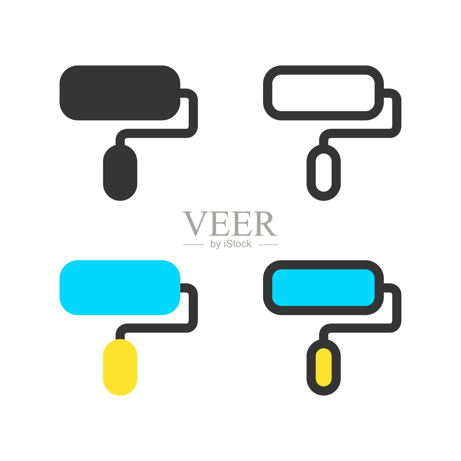 滚筒漆刷图标插画图片素材