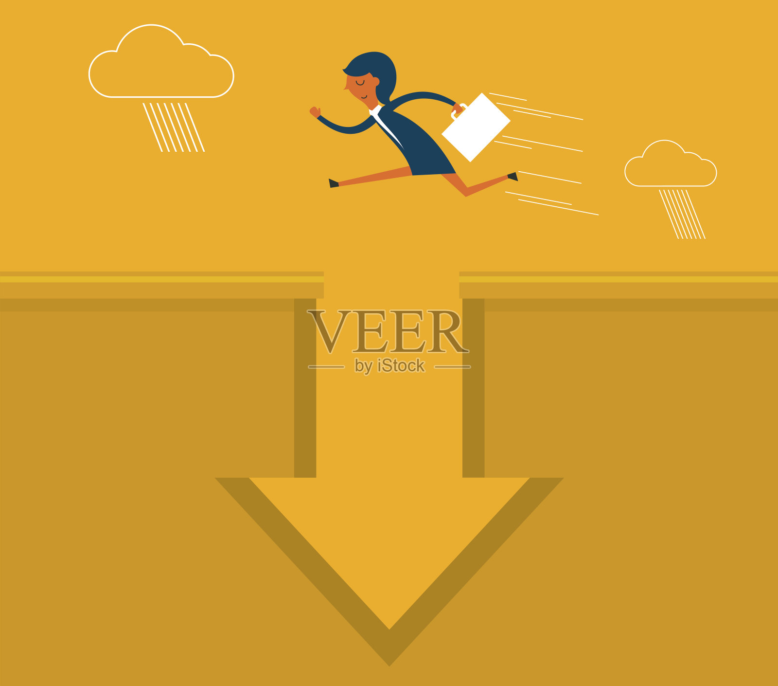 商人跳插画图片素材