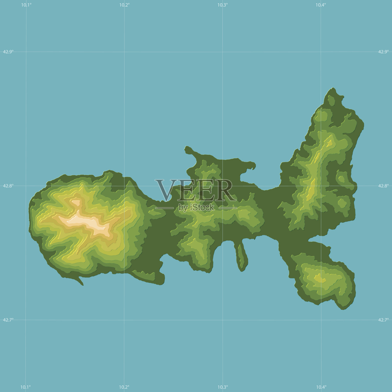 厄尔巴岛地形图设计元素图片