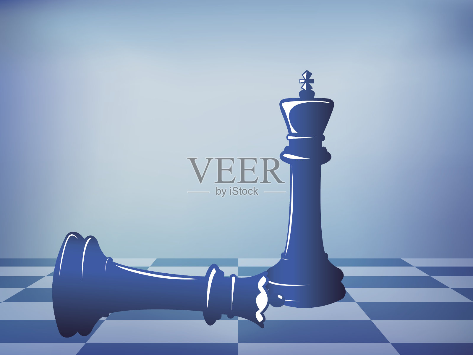 国际象棋之王的陨落插画图片素材
