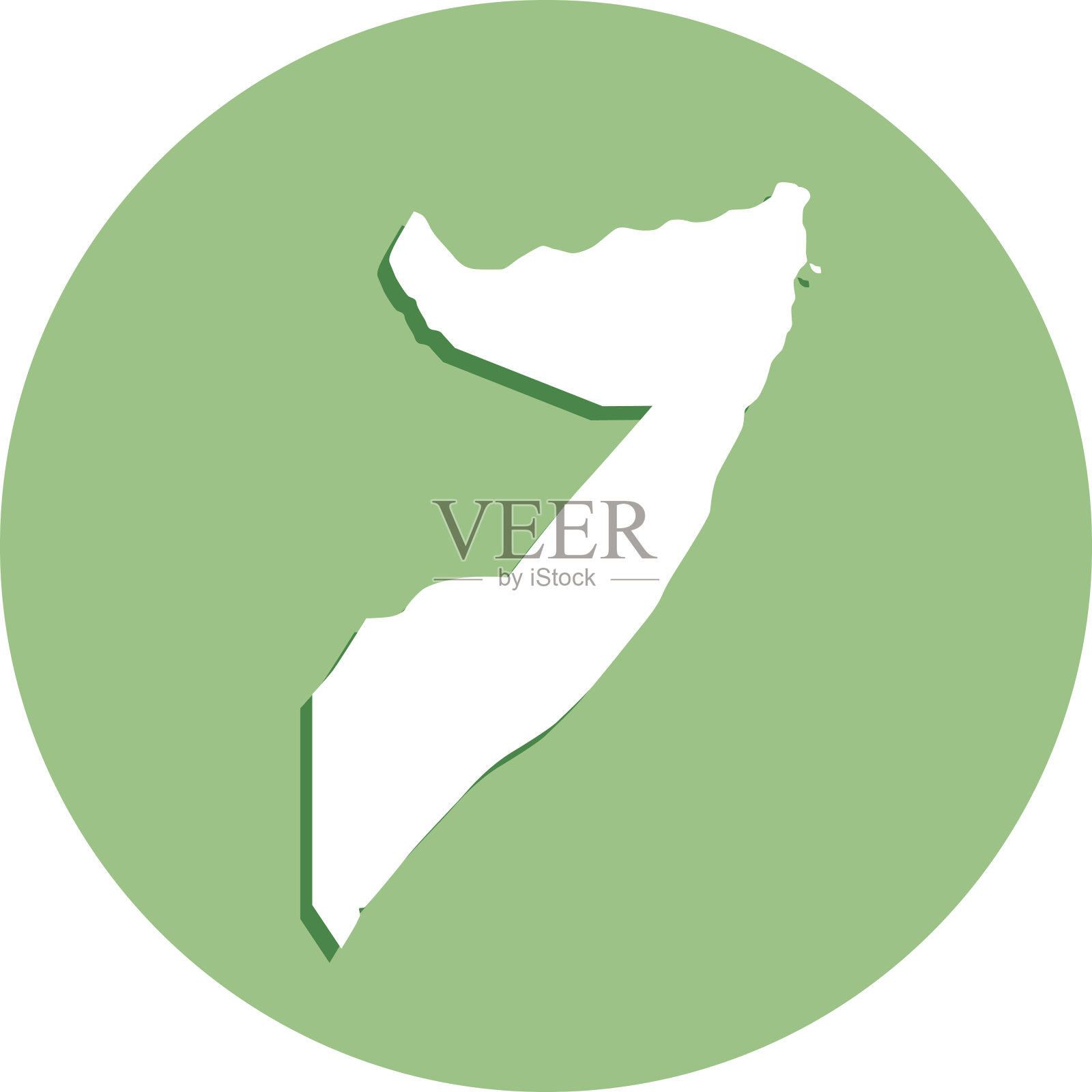 索马里圆形地图图标插画图片素材