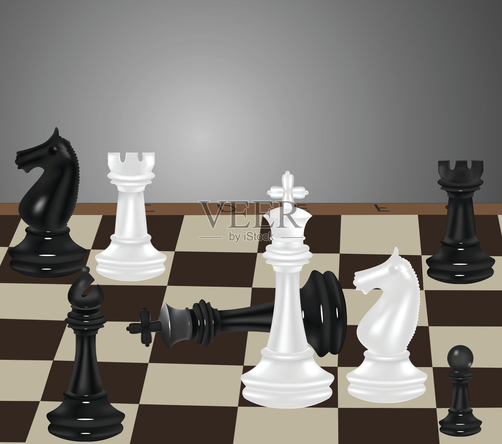 棋盘上的棋子插画图片素材