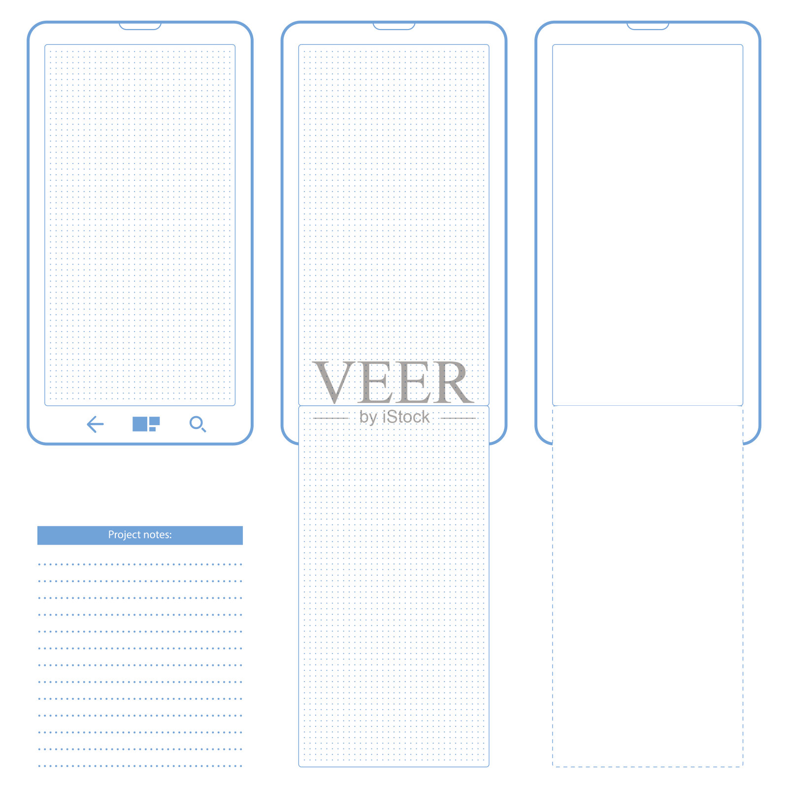 具有点网格的通用智能手机模板设计模板素材