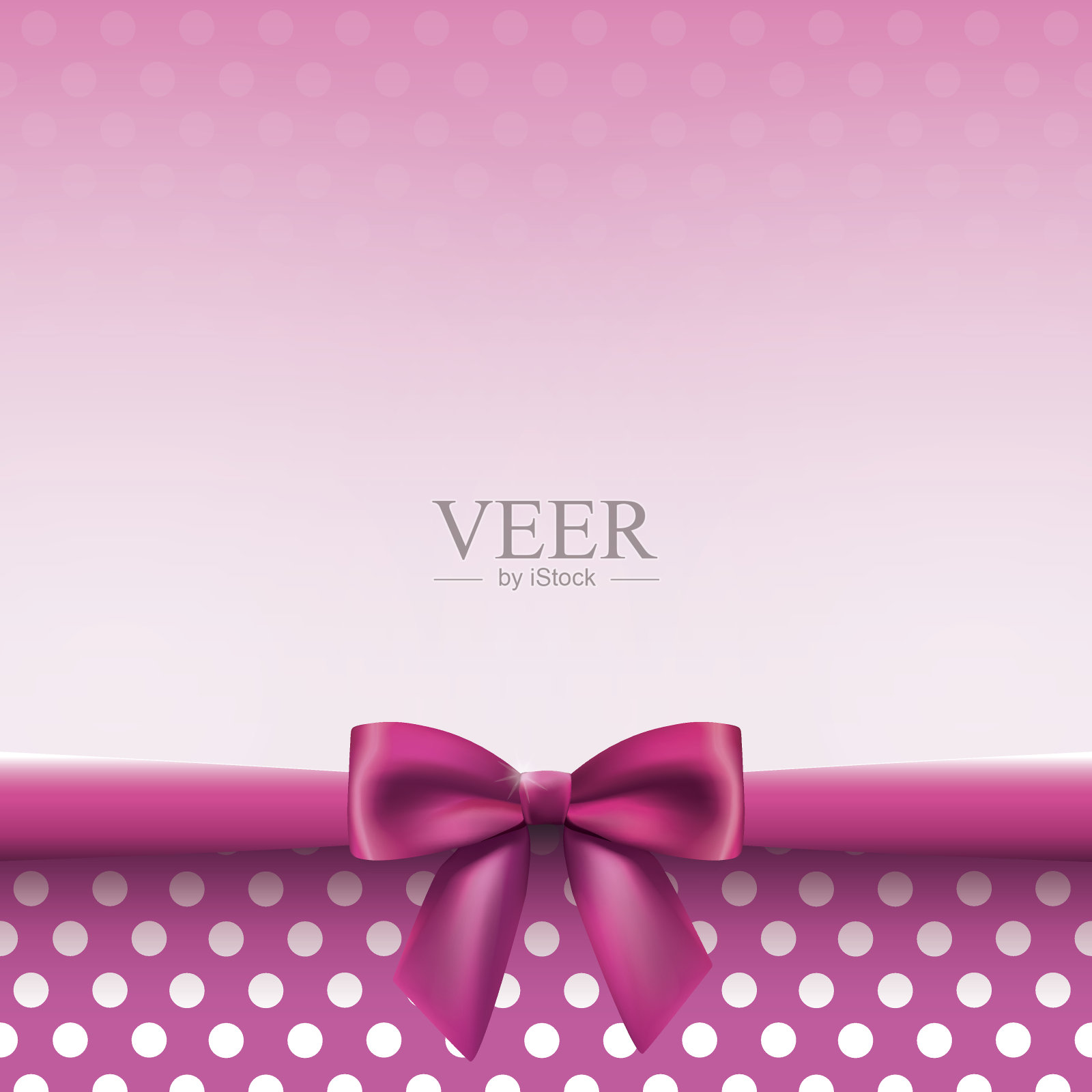 方形背景与粉色缎子蝴蝶结设计元素图片