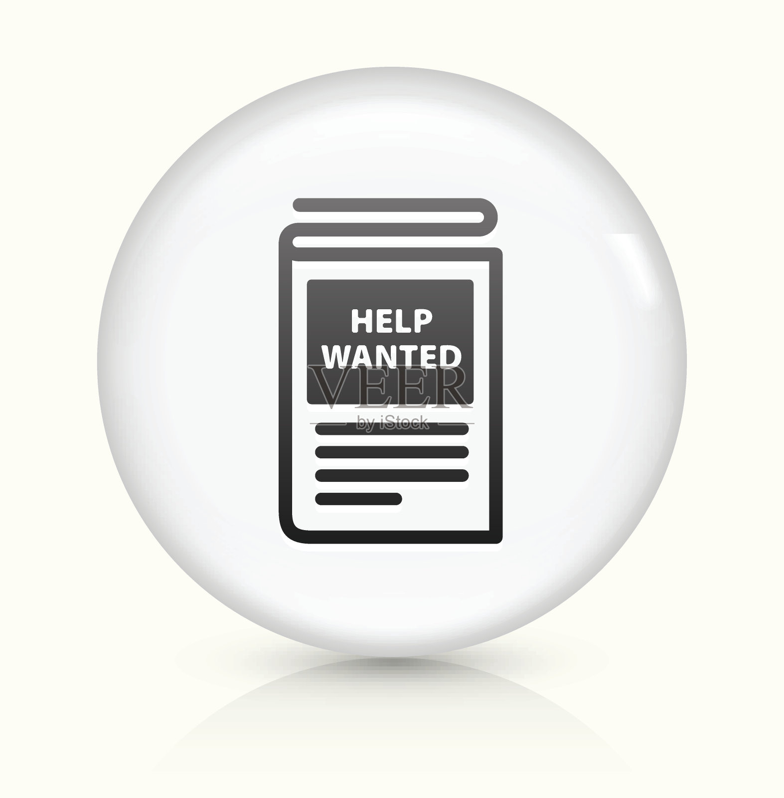 求援纸图标上的白色圆形矢量按钮插画图片素材