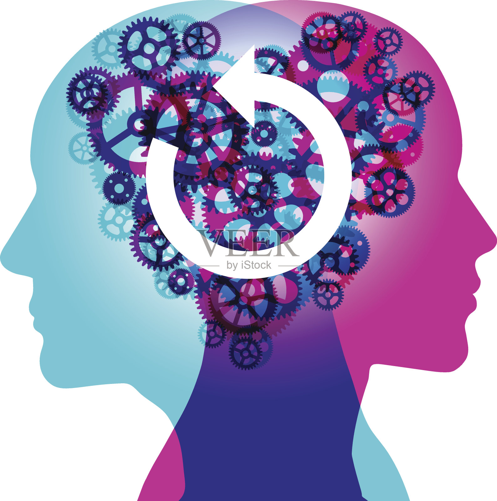 重置机械爱插画图片素材