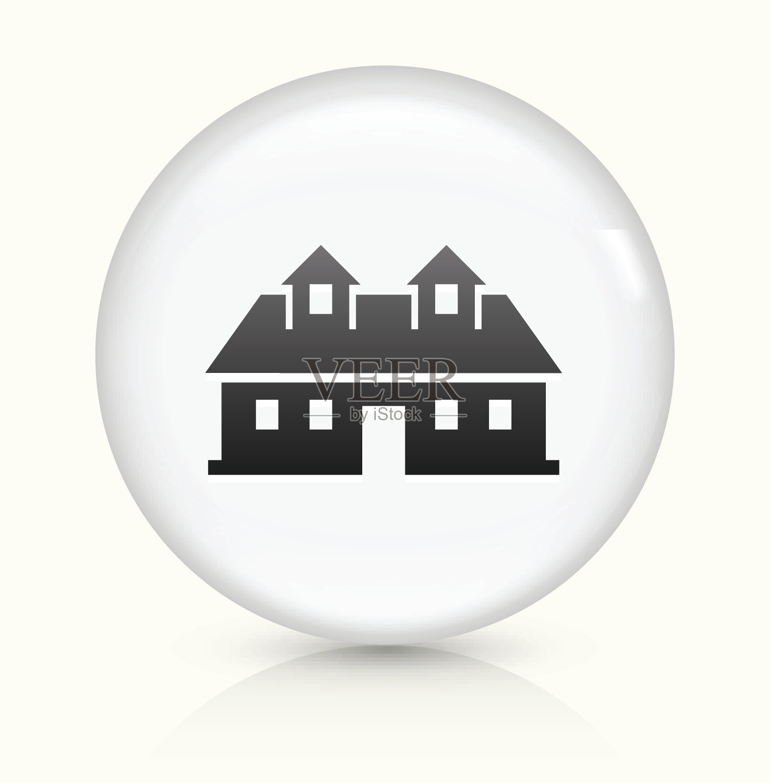 在白色圆形矢量按钮上建立图标图标素材