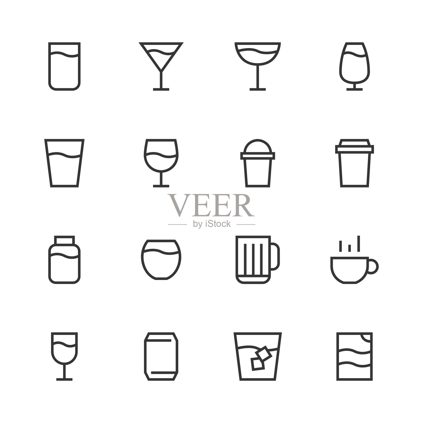 饮料图标套装1 -系列插画图片素材