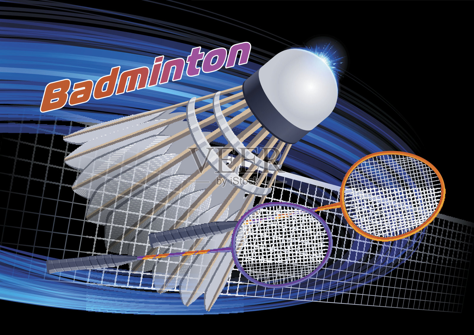 羽毛球插画图片素材