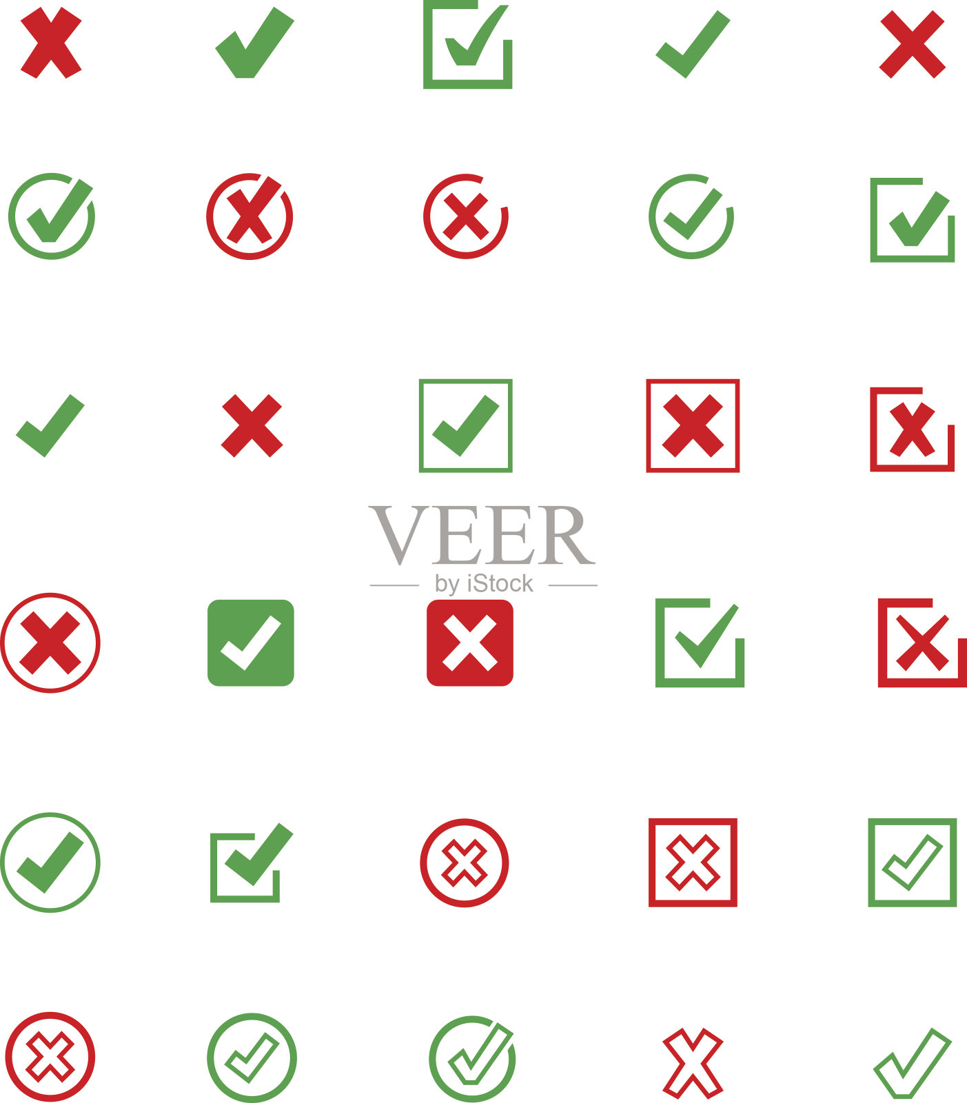 复选标记图标集设计元素图片