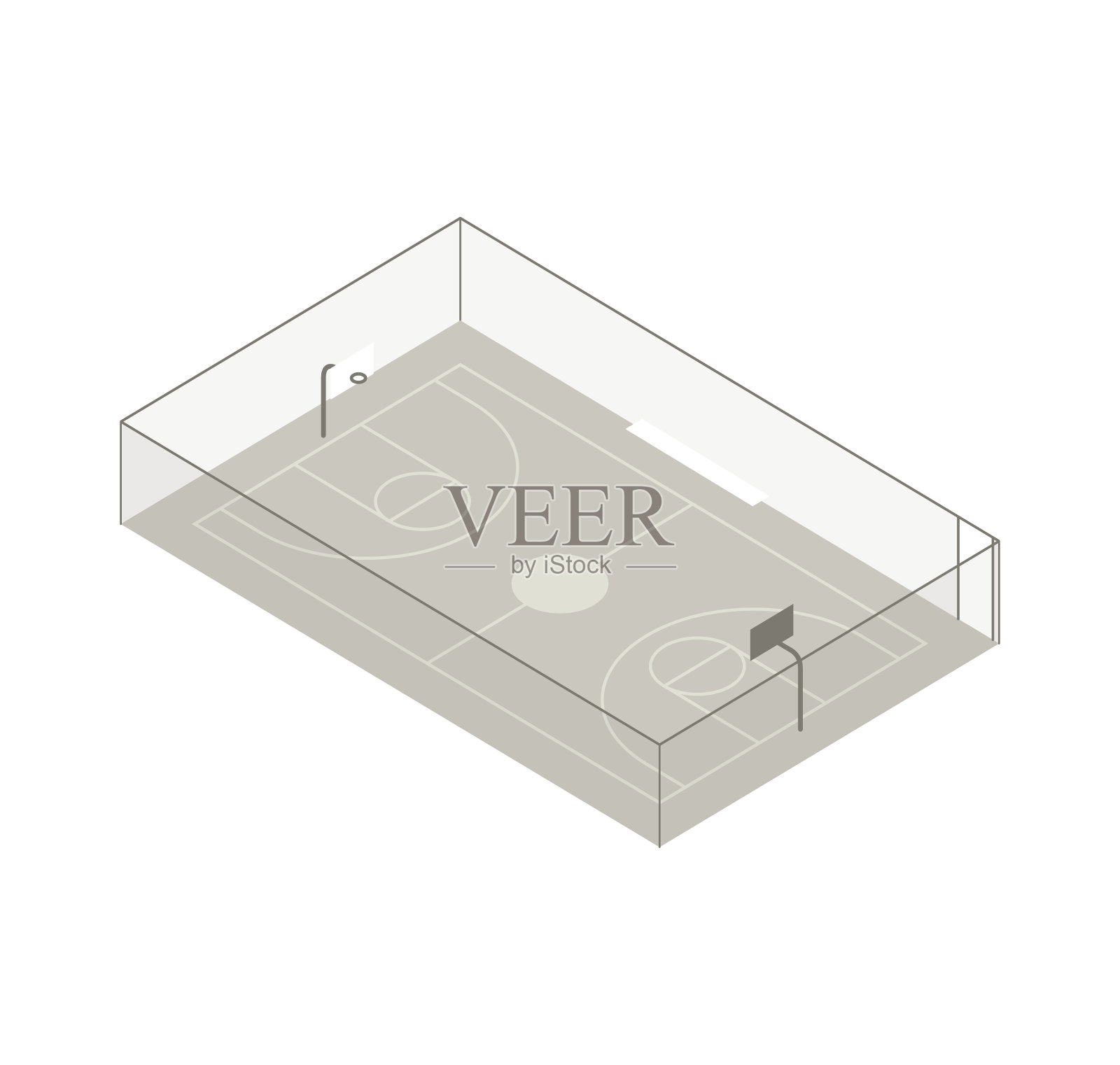 篮球场上插图设计元素图片