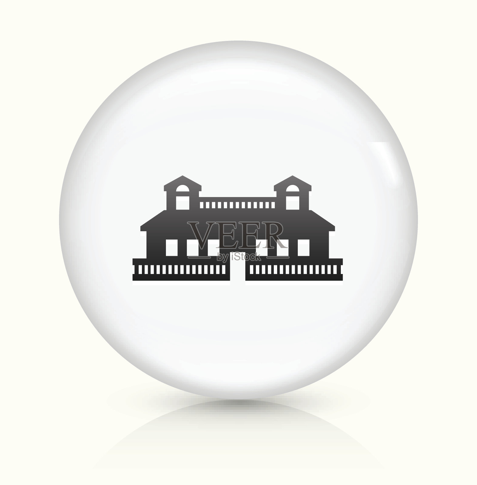 站图标上的白色圆形矢量按钮图标素材