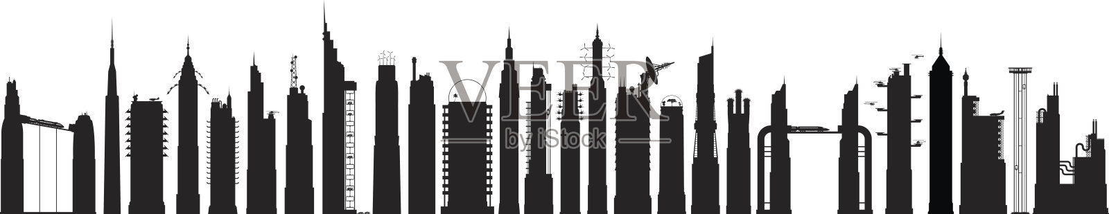 未来的建筑插画图片素材