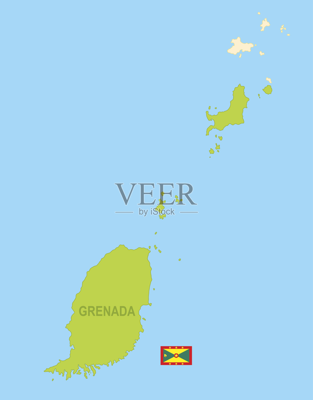 格林纳达插画图片素材