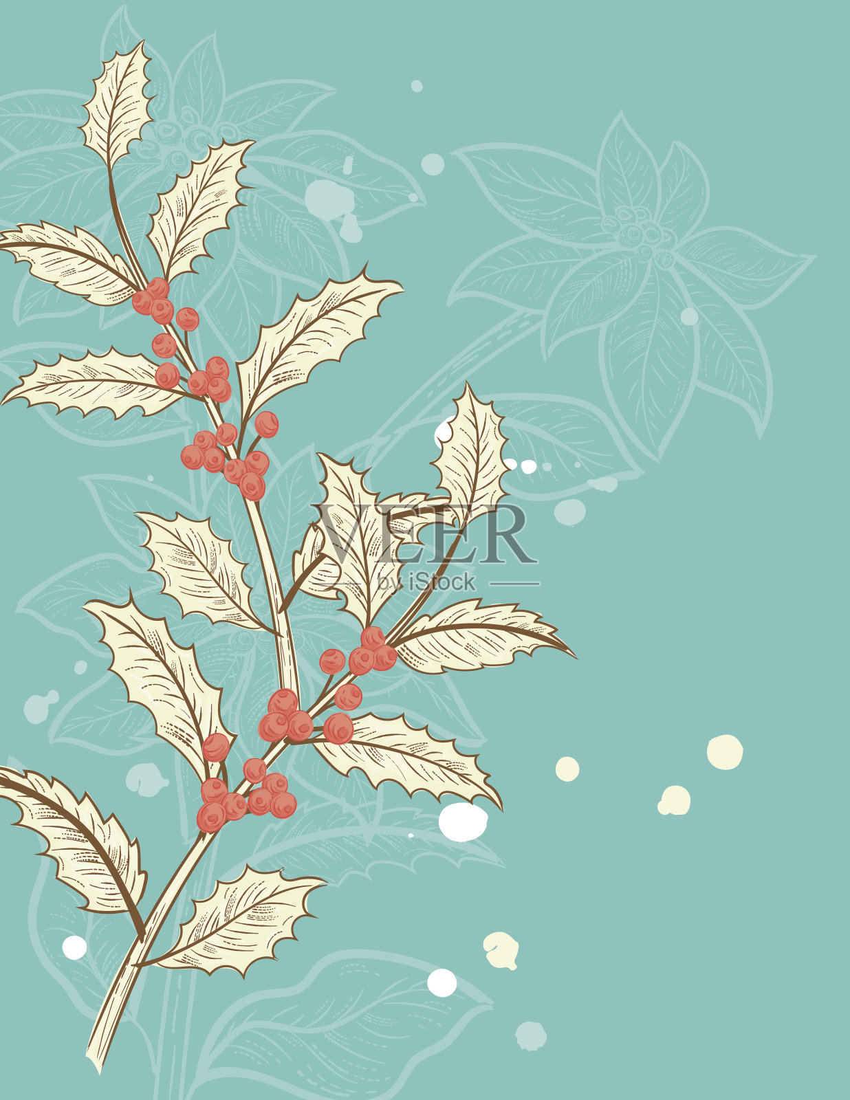 植物圣诞植物背景插画图片素材