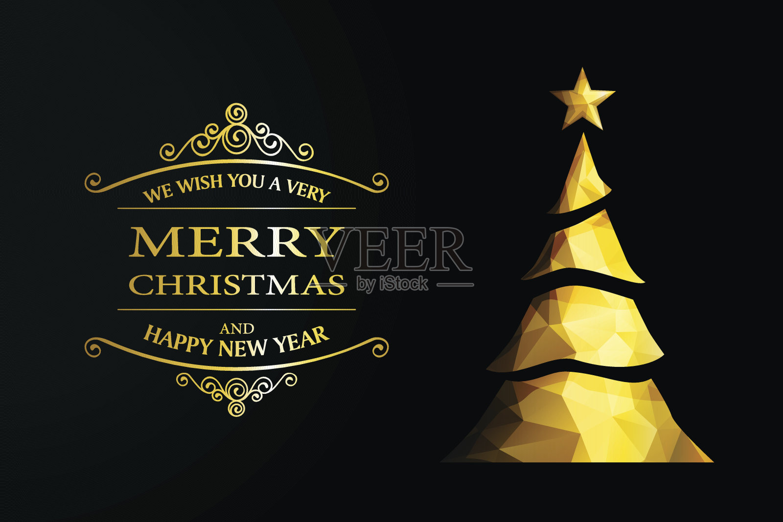 现代的圣诞树插画图片素材