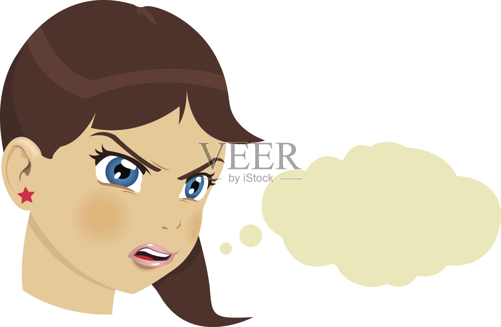 女孩的脸插画图片素材