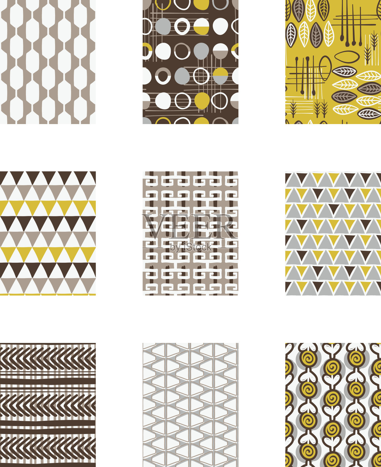 世纪中期现代风格无缝背景插画图片素材