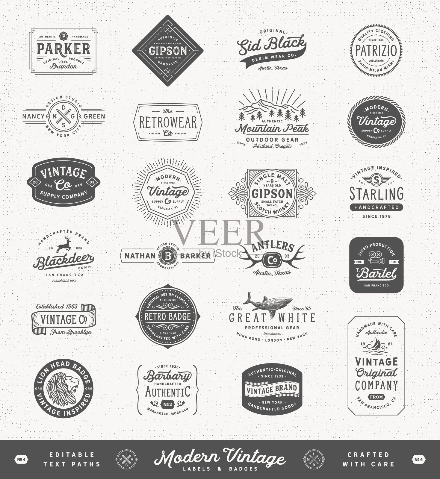 现代Vintage标签，徽章和标志插画图片素材