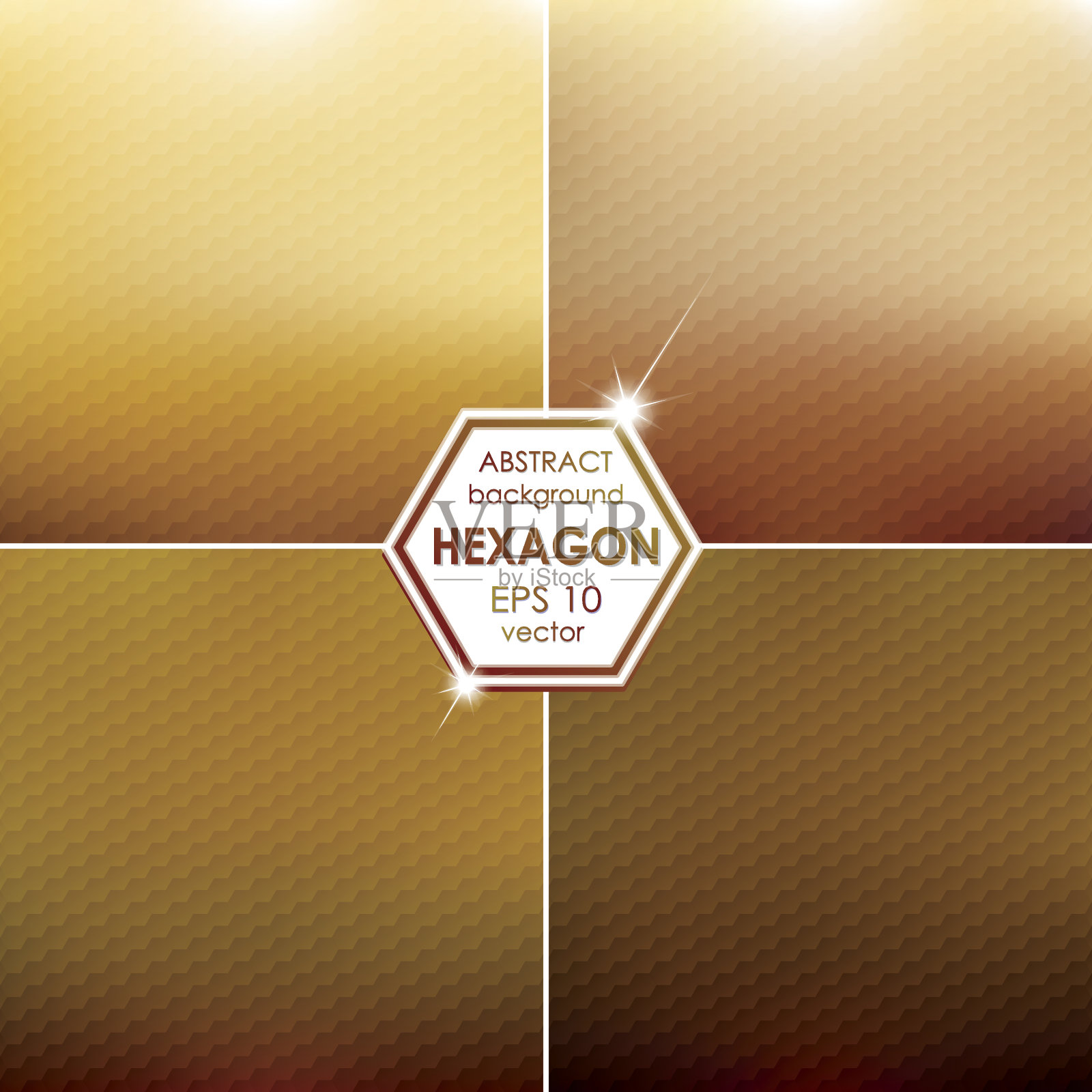 抽象六角形背景设置黄棕色调色板插画图片素材