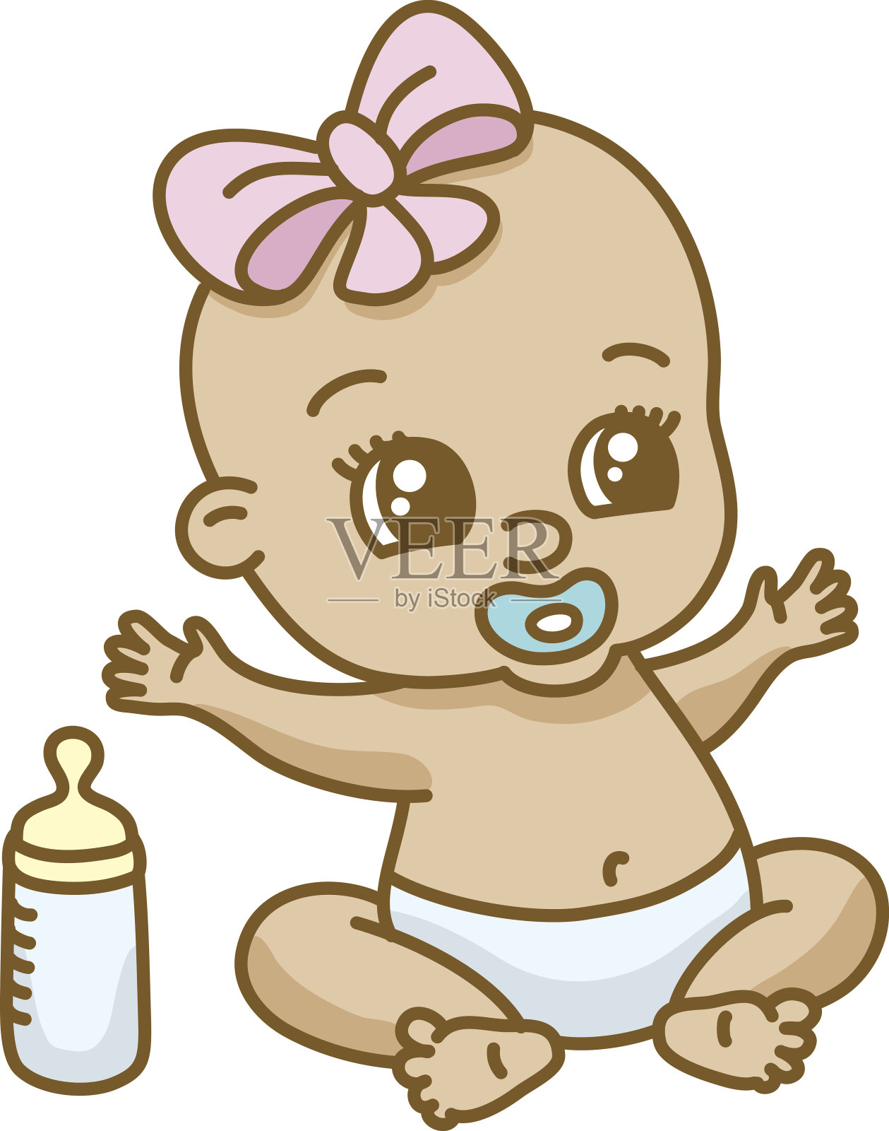 小女孩设计元素图片