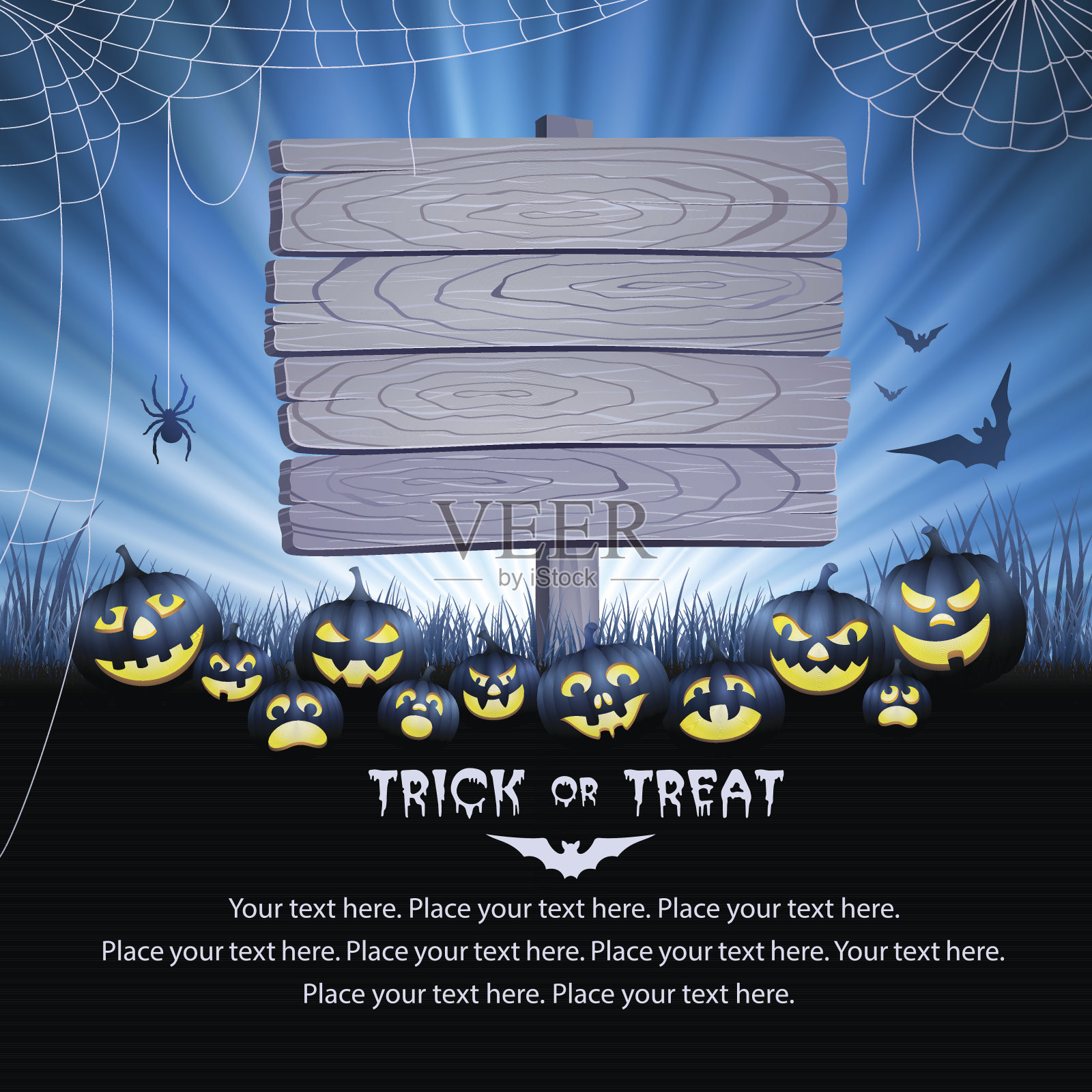 万圣节木签设计模板素材