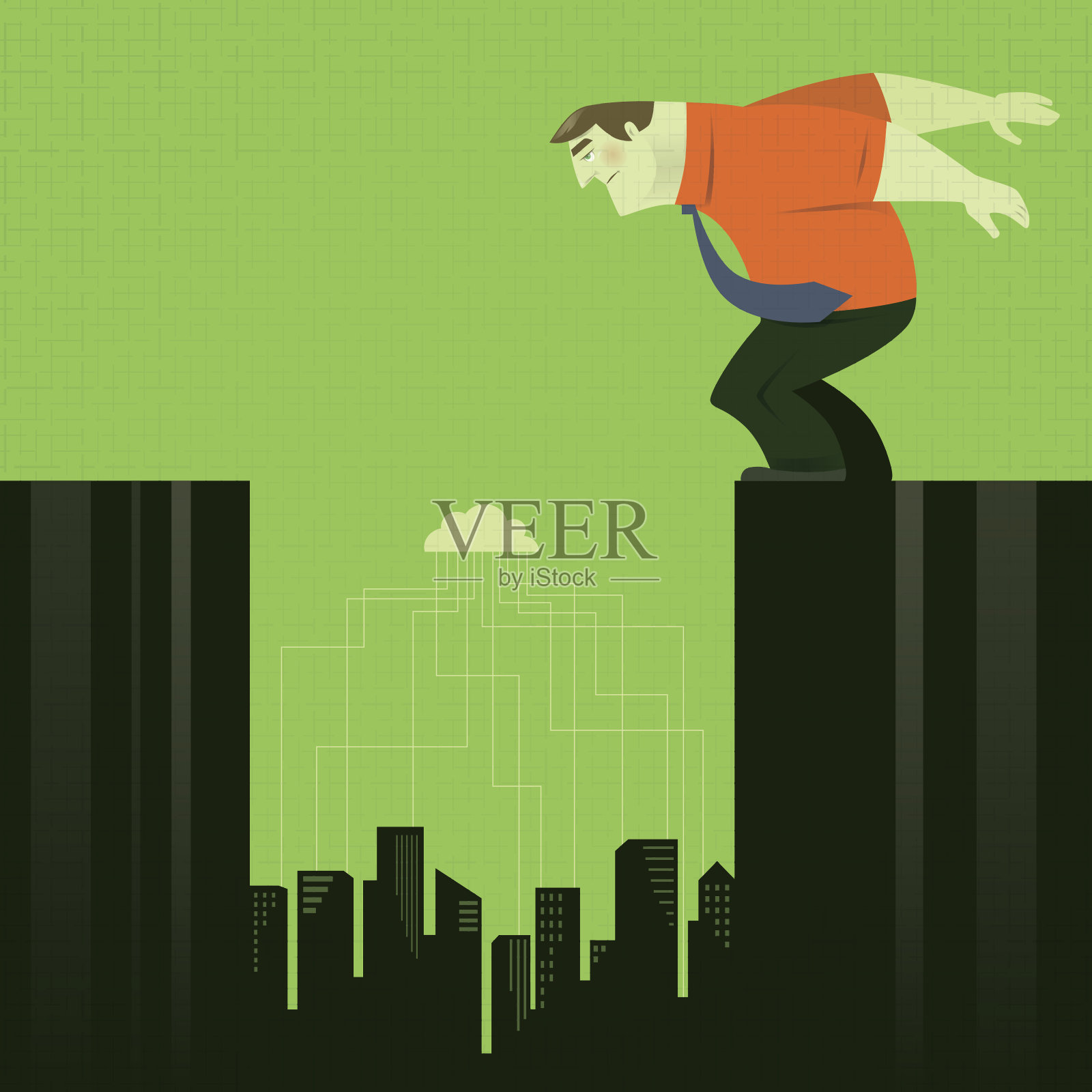 跳过差距插画图片素材