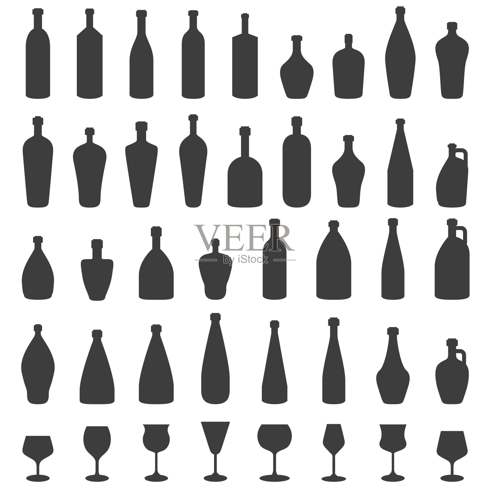 瓶图标设置插画图片素材