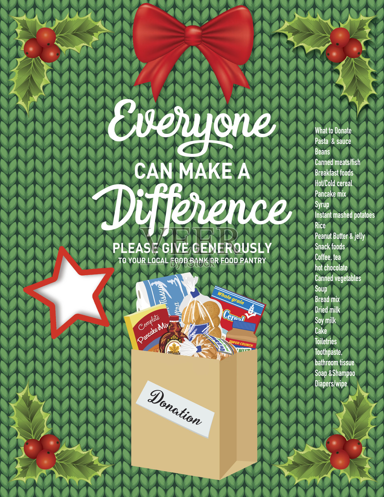 针织毛衣食品银行募捐海报设计模板素材