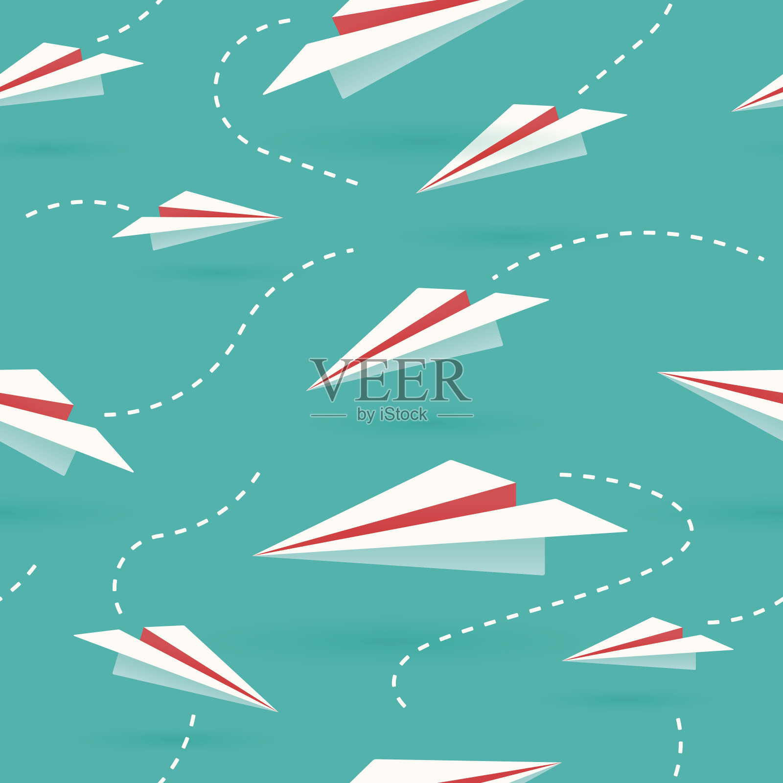纸飞机无缝插画图片素材