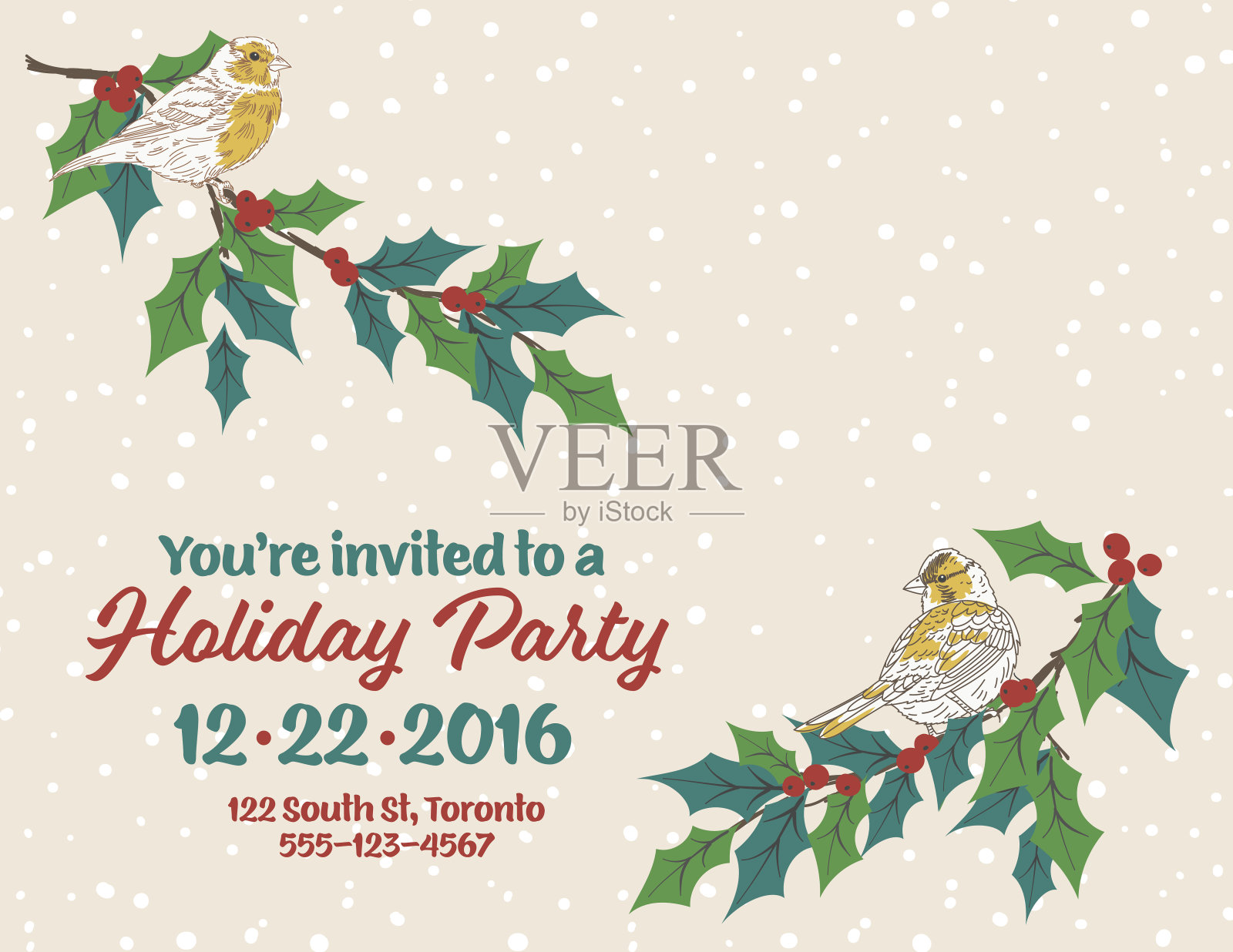 可爱的手绘圣诞背景设计模板素材