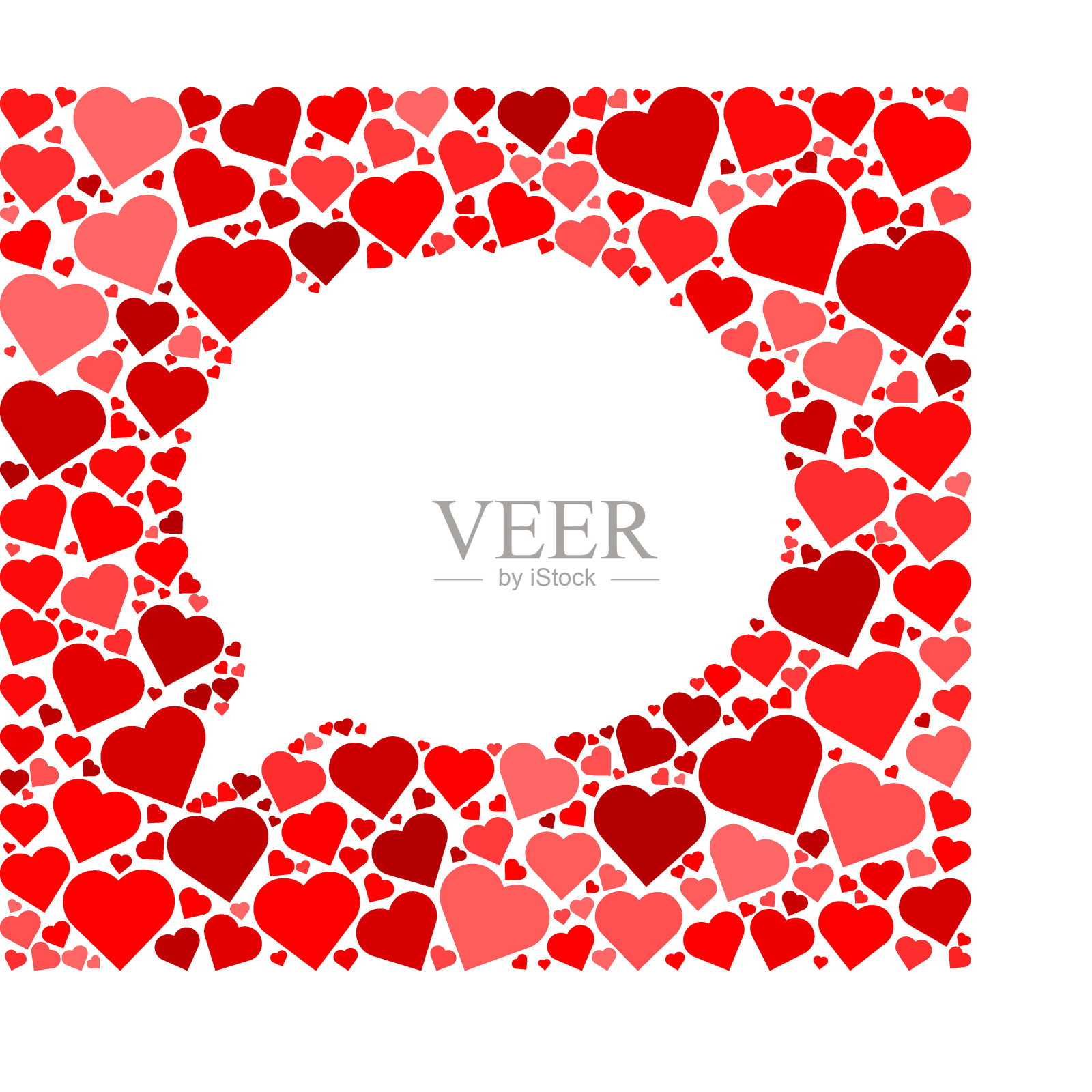 言语泡泡红心爱情模式插画图片素材