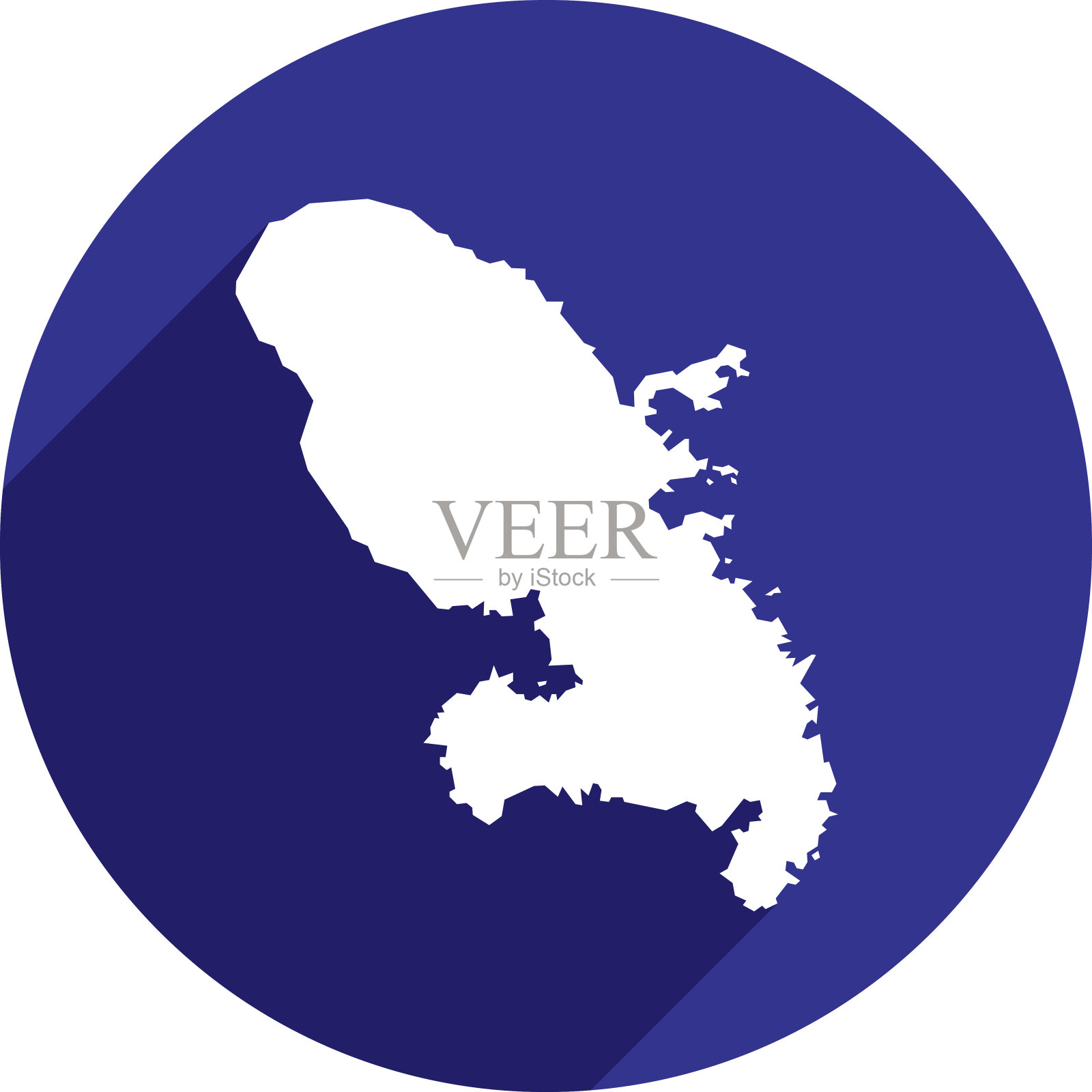 马提尼克岛图标轮廓插画图片素材