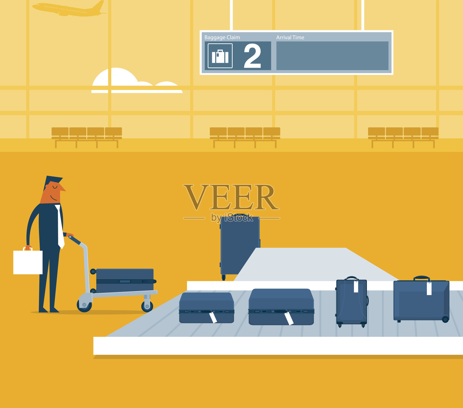 机场传送带插画图片素材